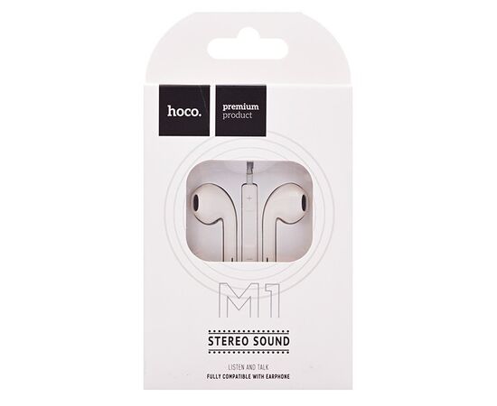  Проводные наушники с микрофоном вкладыши Hoco M1 Original series, 3.5 Jack (white) 