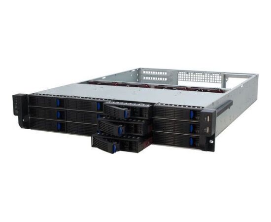  Корпус Procase ES212-SATA3-B-0 2U 12 SATA3/SAS hotswap HDD, глубина 650мм, MB 12"x13", без Б/П 