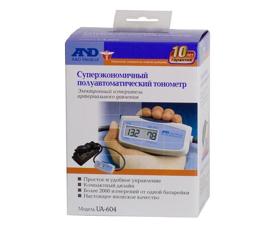  Тонометр полуавтоматический A&D UA-604 белый манжета 