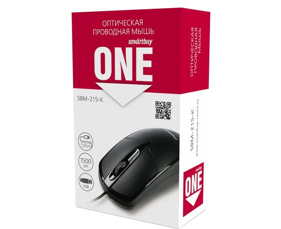  Мышь оптическая Smart Buy SBM-215-K ONE (black) (219710) 