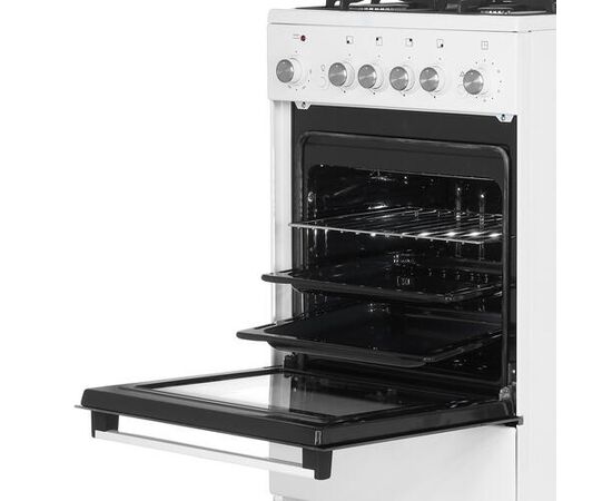  Плита De Luxe 5040.40г (кр) ЧР белый/черный (стеклянная крышка) реш.чугун 