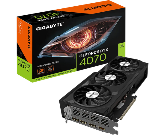  Видеокарта Gigabyte Geforce RTX 4070 WindForce OC (GV-N4070WF3OC-12GD) 12GB 