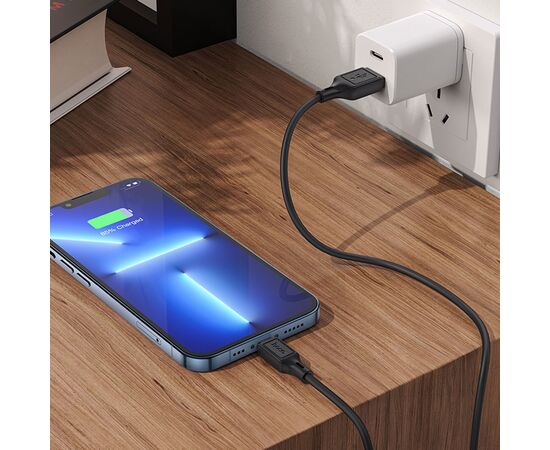  Кабель USB HOCO X90 Cool USB - Lightning, 2.4А, 1 м, черный 