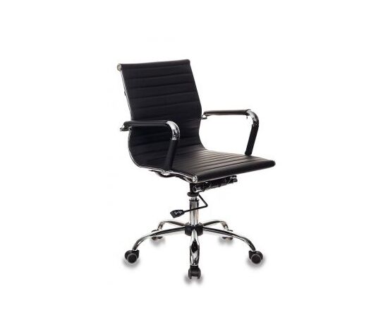  Кресло руководителя Бюрократ CH-883-LOW/BLACK низкая спинка черный искусственная кожа крестовина хром 