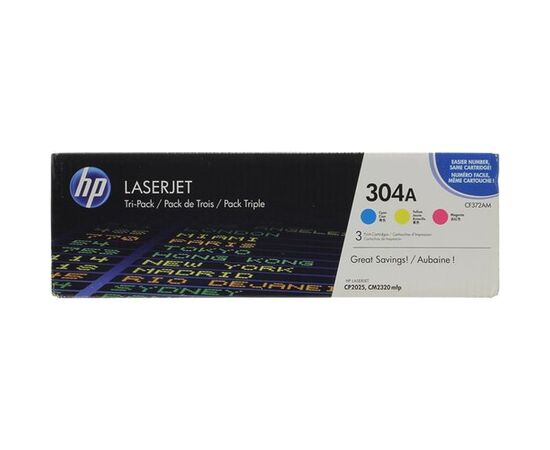  Картридж лазерный HP 304A CF372AM голубой/пурпурный/желтый x3упак. (2800стр.) для HP CLJ 2025/CM2320 