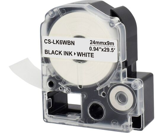  Картридж ленточный Cactus CS-LK6WBN черный для Epson LW700/LW600P/LW1000P/Z700/Z900 