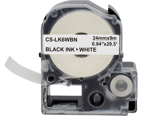  Картридж ленточный Cactus CS-LK6WBN черный для Epson LW700/LW600P/LW1000P/Z700/Z900 