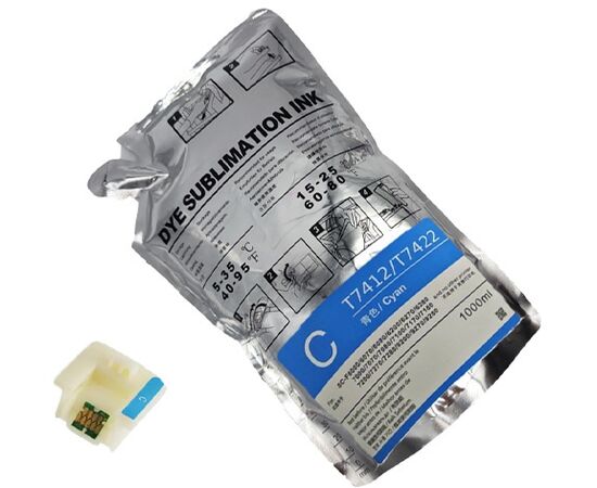  Картридж струйный Cactus CS-EPT7412 T7412 голубой 1100мл для Epson SureColor SC-F6000/6200/7000 