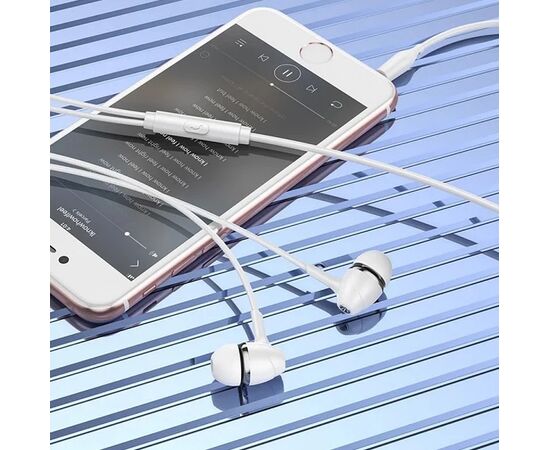  Наушники вакуумные для AUX разъема с микрофоном  длина 1.2м Hoco M76 (White) 