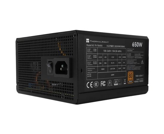  Блок питания Thermalright TR-TB650S 650W 80+ Bronze (ATX, 3, Non-modular, 1x24(20+4)pin 550mm, 1xCPU*2 8(4+4)pin 600+150mm, 1xPCIe*2 8(6+2)pin) 