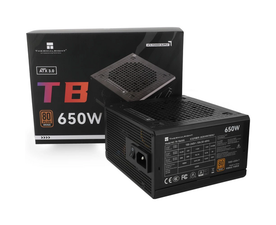  Блок питания Thermalright TR-TB650S 650W 80+ Bronze (ATX, 3, Non-modular, 1x24(20+4)pin 550mm, 1xCPU*2 8(4+4)pin 600+150mm, 1xPCIe*2 8(6+2)pin) 