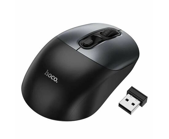  Мышь HOCO GM28 2.4G business wireless mouse black (металически-серый) 