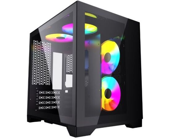  Корпус Powercase Vision Micro (CVBM-L4) Black, Tempered Glass, 4х 120mm 5-color fan, чёрный, mATX 
