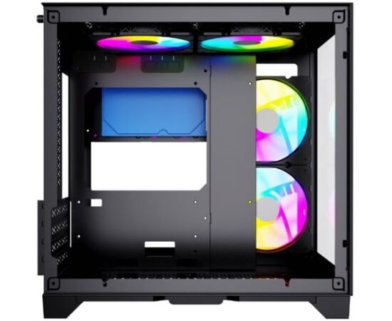  Корпус Powercase Vision Micro (CVBM-L4) Black, Tempered Glass, 4х 120mm 5-color fan, чёрный, mATX 