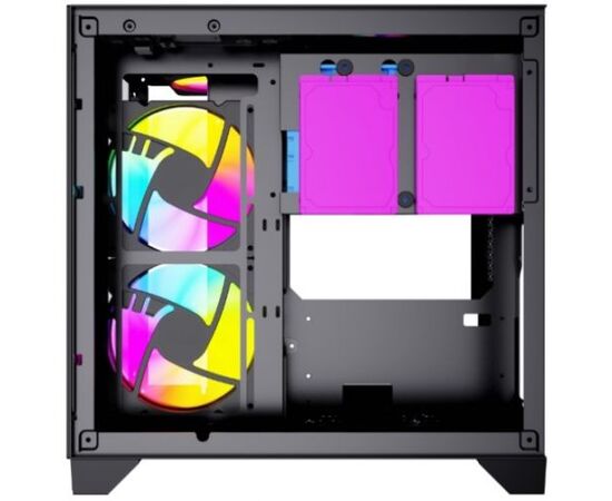  Корпус Powercase Vision Micro (CVBM-L4) Black, Tempered Glass, 4х 120mm 5-color fan, чёрный, mATX 