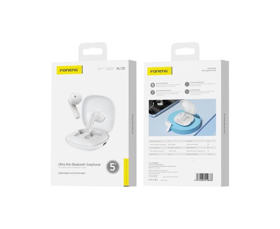  Беспроводные Bluetooth-наушники Foneng BL135 (White) 