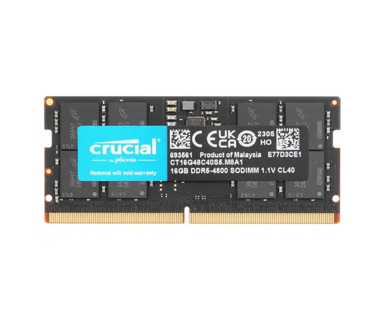  ОЗУ Crucial CT16G48C40S5 DDR5 16Gb 4800MHz CL40 SO-DIMM 